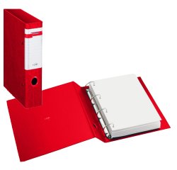 Raccoglitore Stelvio F - 4 anelli a D 25 mm - dorso 3 cm - 22x30 cm - rosso - Sei Rota