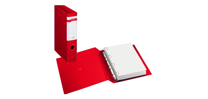 Raccoglitore Stelvio F - 22 x 30 cm - 4 anelli a D 25 mm - dorso 3,5 cm - rosso - Sei Rota