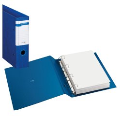 Raccoglitore Stelvio F - 4 anelli quadri 65 mm - dorso 9 cm - 22x30 cm - blu - Sei Rota