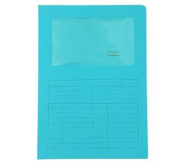 Cartellina a L con finestra Sintex - 120 gr - A4 - acquamarina - Blasetti - conf. 50 pezzi
