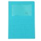 Cartelline a L con finestra Sintex - cartoncino 120 gr - 22x31cm - acquamarina - Blasetti - conf. 50 pezzi