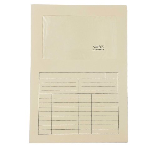 Cartelline a L con finestra Sintex - cartoncino 120 gr - 22x31 cm - avorio - Blasetti - conf. 50 pezzi