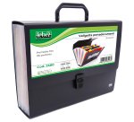 Portadocumenti a soffietto - 25 tasche - A4 - PP - nero - Lebez