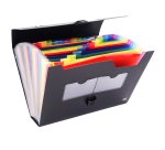 Portadocumenti a soffietto - 25 tasche - A4 - PP - nero - Lebez