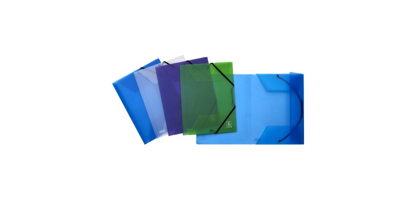 Cartella 3 lembi con elastico angolare 2ndLife - 22 x 30 cm - dorso 3 cm - PP riciclato - mix 4 colori - Favorit