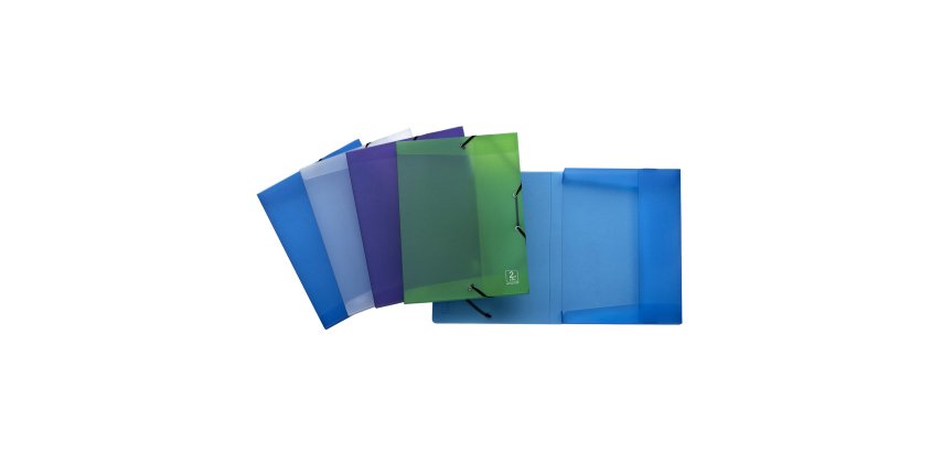 Cartella 3 lembi con elastico angolare 2ndLife - 22 x 30 cm - dorso 2,5 cm - PP riciclato - mix 4 colori - Favorit