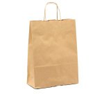 Shopper - maniglie cordino - 45 x 15 x 50 cm - carta biokraft - avana - Mainetti Bags - conf. 25 pezzi