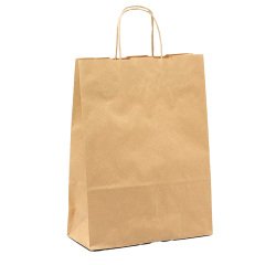 Shopper - maniglie cordino - 32 x 20 x 33 cm - carta biokraft - avana - Mainetti Bags - conf. 25 pezzi