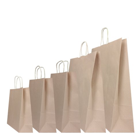 Shopper Twisted - maniglie cordino - 45 x 15 x 50 cm - carta kraft - sabbia - Mainetti Bags - conf. 25 pezzi