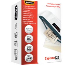 Pouches Capture125 - 60x90 mm - 2x125 micron - Fellowes - scatola 100 pezzi