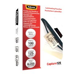 Pouches Capture125 - 65x95 mm - 2x125 micron - Fellowes - scatola 100 pezzi