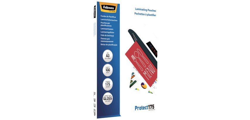 Pouches Protect175 - A3 - 303x426 mm - 2x175 micron - Fellowes - scatola 100 pezzi