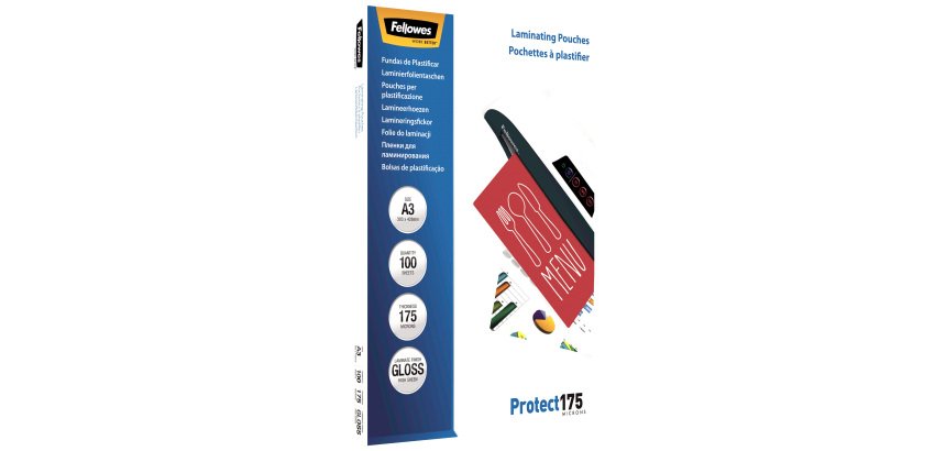 Pouches Protect175 - A3 - 303x426 mm - 2x175 micron - Fellowes - scatola 100 pezzi