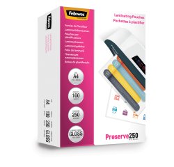Pouches Preserve250 - A4 - 216x303 mm - 2x250 micron - Fellowes - scatola 100 pezzi