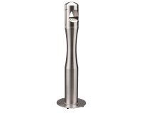 Posacenere da terra - a colonna - diametro 13 cm - H 108 cm - base 29 cm - inox silver - Medial