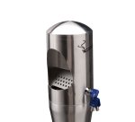 Posacenere da terra - a colonna - diametro 13 cm - H 108 cm - base 29 cm - inox silver - Medial