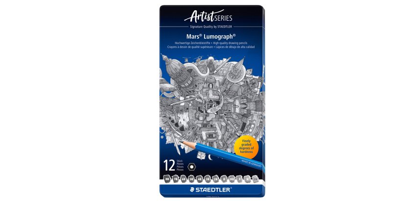 Matita in grafite Mars Lumograph 100 - 12 gradazioni - Staedtler - conf. 12 pezzi