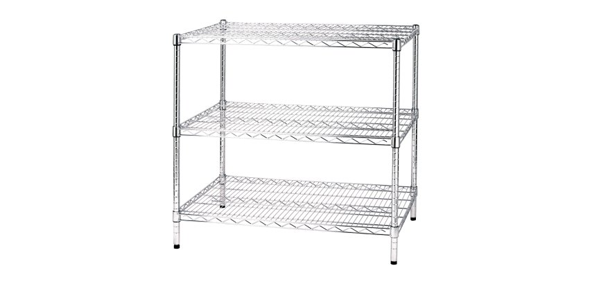 Kit scaffale Archimede - 3 ripiani - 60 x 90 x 90 cm - acciaio cromato - Serena Group