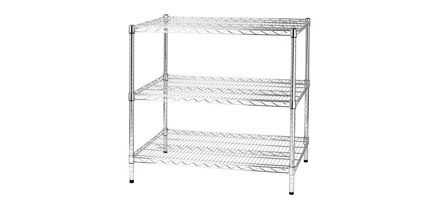 Kit scaffale Archimede - 3 ripiani - 60 x 90 x 90 cm - acciaio cromato - Serena Group