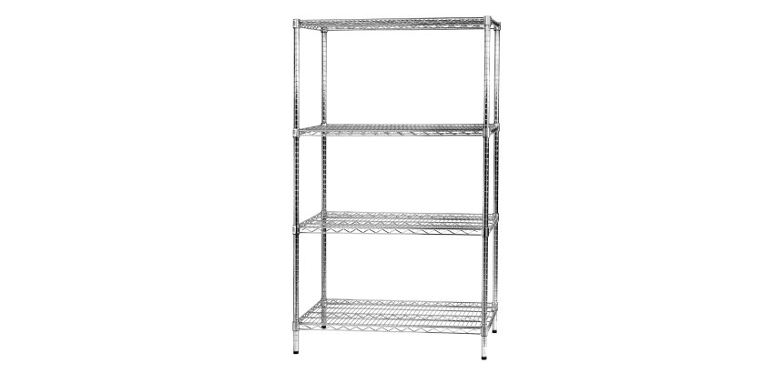 Kit scaffale Archimede - 4 ripiani - 60 x 90 x 160 cm - acciaio cromato - Serena Group