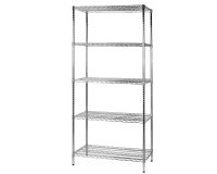 Kit scaffale Archimede - 5 ripiani - 60 x 90 x 200 cm - acciaio cromato - Serena Group