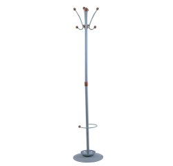 Appendiabiti Dallas - con portaombrelli - 8 posti - 180 x 40 cm - grigio - Unisit