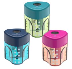 Temperamatite con contenitore - 1 foro - triangolare - con serbatoio - Faber-Castell
