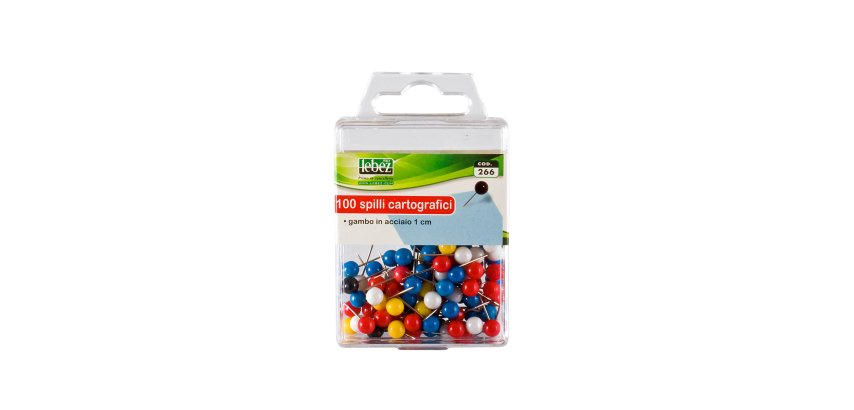Spilli cartografici a sfera - colori assortiti - Lebez - scatola 100 pezzi