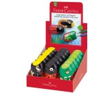 Temperamatite Animals con contenitore - 2 fori - con serbatoio e gomma assortiti - Faber-Castell