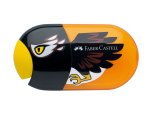 Temperamatite Animals con contenitore - 2 fori - con serbatoio e gomma assortiti - Faber-Castell