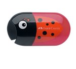 Temperamatite Animals con contenitore - 2 fori - con serbatoio e gomma assortiti - Faber-Castell