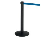 Colonnina segnapercorso Alfa nera - altezza 95 cm - nastro retrattile blu da 200 cm - Medial