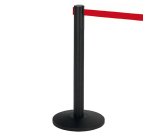 Colonnina segnapercorso Alfa nera - altezza 95 cm - nastro retrattile rosso da 200 cm - Medial