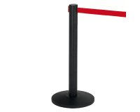 Colonnina segnapercorso Alfa nera - altezza 95 cm - nastro retrattile rosso da 200 cm - Medial