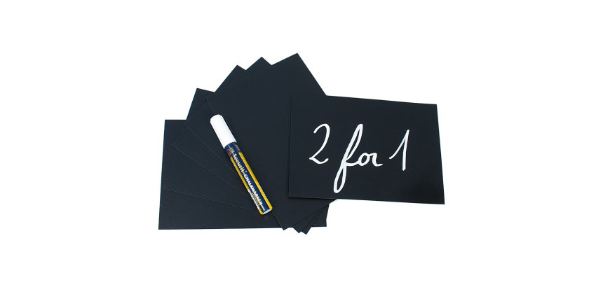 Targhette -15 x 21 cm (A5) - nero - Securit - set 10 pezzi