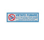 Targhetta adesiva - VIETATO FUMARE (con normativa) - 16,5 x 5 cm - Cartelli Segnalatori