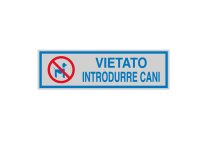 Targhetta adesiva - VIETATO INTRODURRE CANI - 16,5 x 5 cm - Cartelli Segnalatori