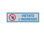 Targhetta adesiva - VIETATO L'INGRESSO - 16,5 x 5 cm - Cartelli Segnalatori