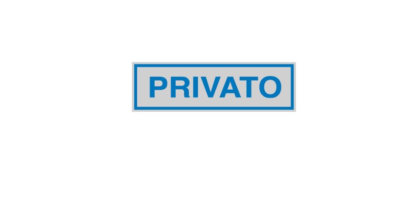 Targhetta adesiva - PRIVATO - 16,5 x 5 cm - Cartelli Segnalatori