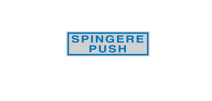 Targhetta adesiva - SPINGERE PUSH - 16,5 x 5 cm - Cartelli Segnalatori
