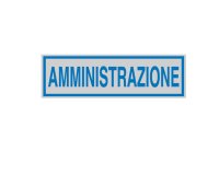 Targhetta adesiva - AMMINISTRAZIONE - 16,5 x 5 cm - Cartelli Segnalatori