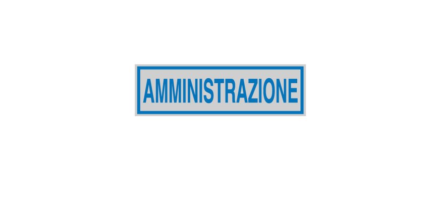 Targhetta adesiva - AMMINISTRAZIONE - 16,5 x 5 cm - Cartelli Segnalatori
