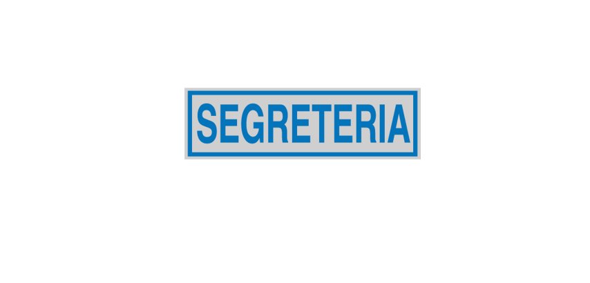 Targhetta adesiva - SEGRETERIA - 16,5 x 5 cm - Cartelli Segnalatori