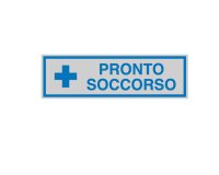 Targhetta adesiva - PRONTO SOCCORSO - 16,5 x 5 cm - Cartelli Segnalatori