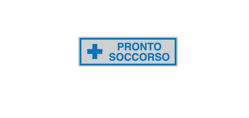 Targhetta adesiva - PRONTO SOCCORSO - 16,5 x 5 cm - Cartelli Segnalatori