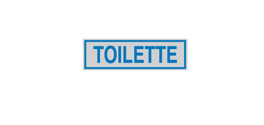 Targhetta adesiva - TOILETTE - 16,5 x 5 cm - Cartelli Segnalatori