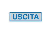 Targhetta adesiva - USCITA - 16,5 x 5 cm - Cartelli Segnalatori