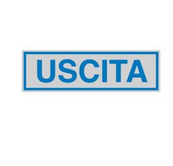 Targhetta adesiva - USCITA - 16,5 x 5 cm - Cartelli Segnalatori
