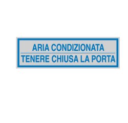 Targhetta adesiva - ARIA CONDIZIONATA... - 16,5 x 5 cm - Cartelli Segnalatori