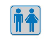 Targhetta adesiva - pittogramma Toilette uomo/donna - 8,2 x 8,2 cm - Cartelli Segnalatori